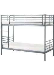 Galaxy Design Heavy Duty Metal Bunk Bed Without Mattress Silver Color - Single Size ( L x W x H ) 190 x 90 x 175 cm.NO Installation included No Warranty.