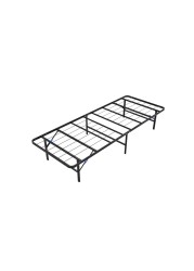 NestlTwin XL Platform Bed Frame Foldable Bed Steel Easy Tool Free Assembly 14 Inches High Twin XL Black