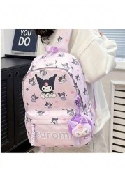 Sanrio حقيبة ظهر Sanrio، حقيبة مدرسية كاواييه أنيقة ، حقيبة ظهر ملونة للفتيات ، حقيبة خارجية قابلة للطي سعة كبيرة