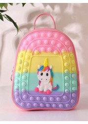 New Cute Unicorn Silicone Backpack Stress Relief Pink Schoolbag