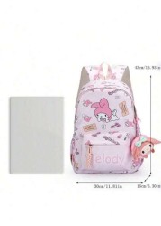 Sanrio قطعة واحدة حقيبة ظهر كرتونية جميلة، حقيبة يومية كيتي القطة، حقيبة تخزين أنمي، حقيبة سفر يومية، حقيبة مكيا