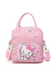 Sanrio حقيبة كبيرة السعة مع رسوم كرتونية جميلة لساريو ومنها هيلو كيتي ، متعددة الاستخدامات للخارج، تحمل باليد أو
