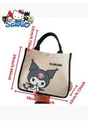 Sanrio حقيبة كتف مصنوعة من قماش كانفاس بصورة هالو كيتي خفيفة الوزن وذات استخدامات متعددة لفتيات كوسميتك متاحة با