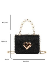 Rhombic Fashion Mini Pearl Chain Handbag Mini Children s Shoulder Bag Square Mini Bag