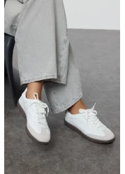 Trendyol Shoes White Retro Lace-Up Women's Sneakers Takaw25Sn00005