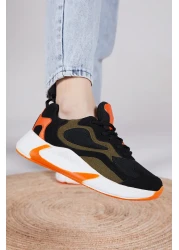Tonny Black Unisex Black Orange Sports Shoes V2901