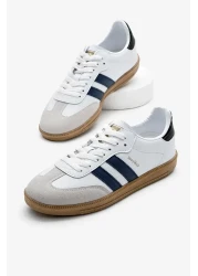 Tonny Black Unisex White Navy Blue Thermo Sole Side Stripe Lace-Up Sports Shoes