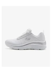 Skechers Fashion Fit - حذاء رياضي أبيض نسائي بدون تأثيرات149473tk Wsl