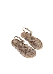 FABRO MAN Beige Straw Handmade Rope Sandals 36-45