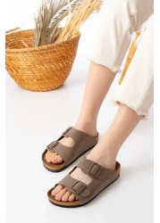 SİLİYA Sly Unisex Orthopedic Sole Slippers Double Banded Buckle Casual & Out Slippers