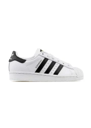 adidas حذاء رياضي للجنسين من Superstar J Foundation Fu7712 باللون الأبيض والأسود