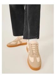 Styli Retro Sole Color Block Lace Up Sneakers