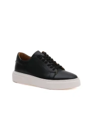 Morven Men's Black Seasonal Casual Leather Sports Shoes
