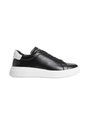 Calvin Klein Men's Lace-up Brand Logo Sports Style Black Sneakers