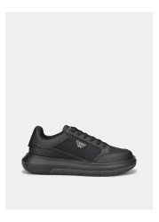 Emporio Armani حذاء رياضي رجالي - سمك متوسط ​​- نعل مريح - خدعة باغك - أسود