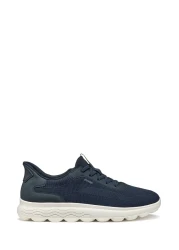 Geox حذاء رياضي رجالي باللون الأزرق الداكن U Spherica Plus A - Knit.Te + Sy برباط U55MPA06KEKC4002