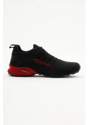 Tonny Black Men's Black Red Comfortable Thermo Sole Lace-Up Sneaker