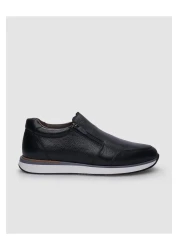 Cabani Black Genuine Leather Men's Sneakers - 100% Zippered
