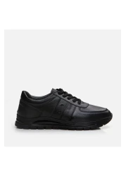 Hotiç Black Genuine Leather Men's Sports Shoes