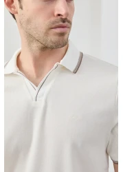 RAVANELLI Men's Non-Shrink Cotton Fabric Slim Fit Slim Fit Polo Neck T-Shirt