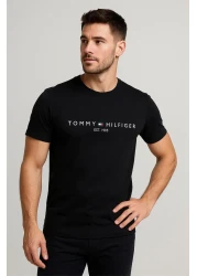 Tomy Crew Neck Embroidered T-Shirt Black Tommy