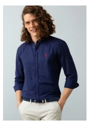 U.S. Polo Assn. قميص رجالي باللون الأزرق الداكن