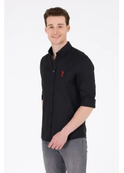 U.S. Polo Assn. قميص رجالي أسود بأكمام طويلة - موديل أساسي50262932-VR046