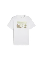 Puma Puma Men's Graphics Mountain White Round Neck T-Shirt
