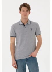 U.S. Polo Assn. Men's Slim Fit Polo Neck Gray Melange Basic T-Shirt 50305980-Vr086