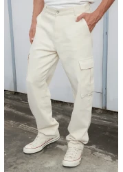 Trendyol Collection Stone Cargo Pocket Baggy Fit 100% Cotton Gabardine Casual Pants Tmnss24Pl00021
