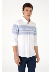 U.S. Polo Assn. قميص أزرق بأكمام طويلة للرجال 50300231-vr036