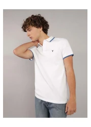 American Eagle قميص بولو بيكيه مرن من Ae Tipped