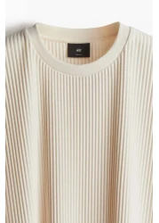 H&M تي شيرت فضفاض مطوي