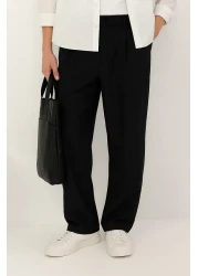 Trendyol Collection Black Wide Leg Loose Fabric Baggy Pants Tmnss23Pl00039