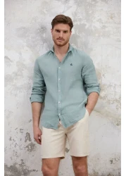 Trendyol Collection Mint Limited Edition 100% Rain Regular Fit Shirt