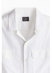 H&M Regular Fit Linen-blend utility shirt