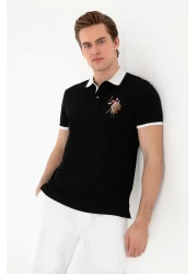 U.S. Polo Assn. Men's Slim Fit Polo Neck Black Basic T-Shirt 50298073 -Vr046