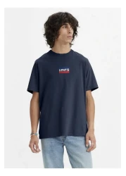 Levi's Navy Blue Men's T-shirt - 100% Cotton, Crew Neck, Regular Fit