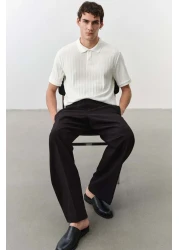 H&M Slim Fit Textured Jersey Polo Shirt