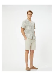 Koton Summer Shirt - Sleeves Turn-Down Collar Button Regular Fit