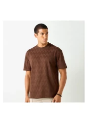 Iconic Textured T-shirt With Crew Neck And Short Sleeves