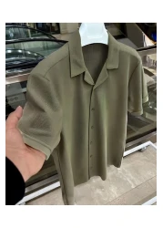 LC Waikiki 100% Cotton Stylish Premium Quality Men's Short Sleeve Khaki Shirt