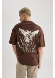 Defacto Vikings Valhalla - Relaxed Fit Crew Neck Short Sleeve T-Shirt B5533Ax24Sp