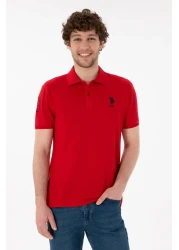 U.S. Polo Assn. Men's Slim Fit Polo Neck Red Basic T-Shirt 50305929 -Vr030