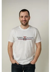 Tomy Crew Neck Embroidered T-Shirt White Tommy