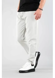 bombe Men's Jogger Pants Elastic Waist Drawstring Cotton Casual Boyfriend Pants Gray