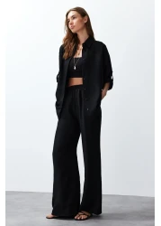 Trendyol Collection Black Epaulet Shirt and Trousers Set - Twoss24Au00095
