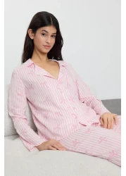Trendyol Collection Light Pink Ribbon/Bow Viscose Woven Pajamas Set Thmaw21Pt0936