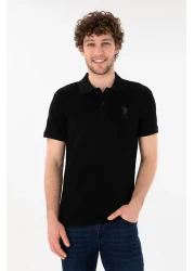 U.S. Polo Assn. Men's Slim Fit Polo Neck Black Basic T-Shirt 50305929 -Vr046