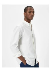 Koton Long Sleeve Shirt Classic Cuff Collar Buttoned Regular Fit